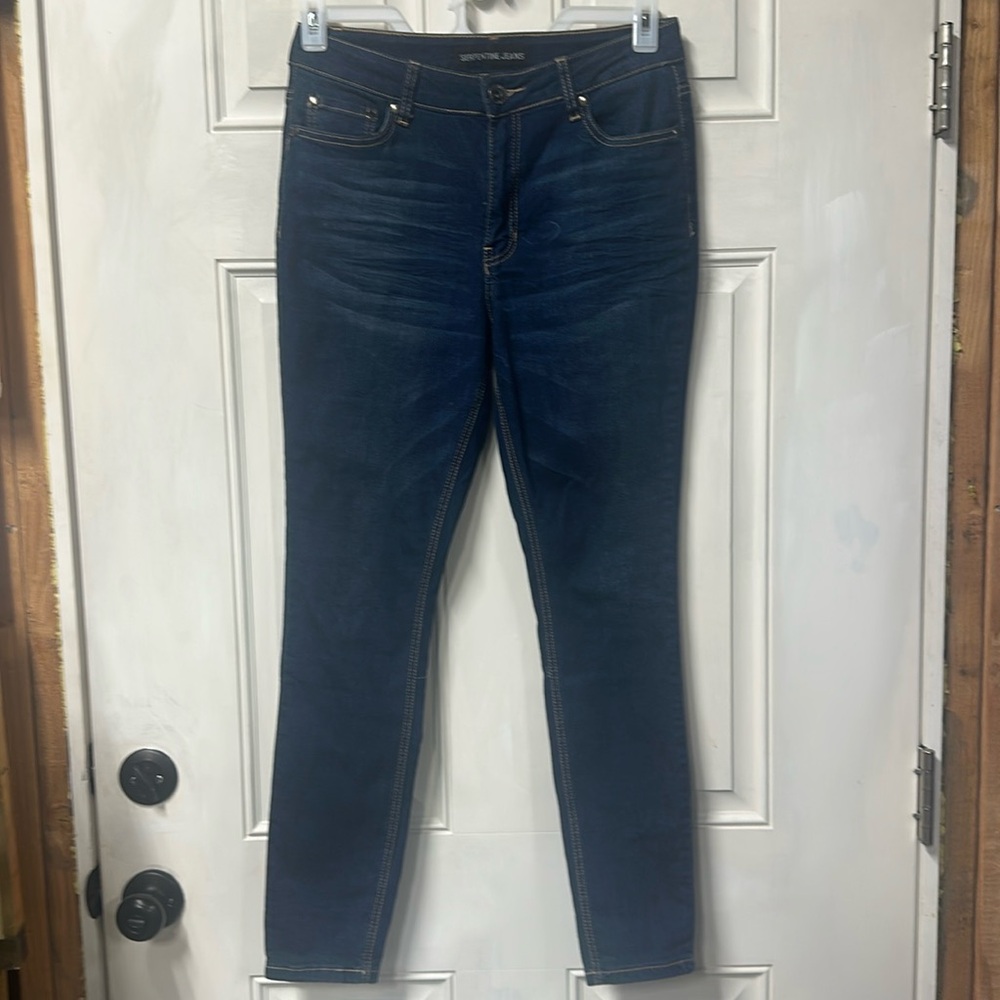 Size 10 skinny stretch dark blue jeans
